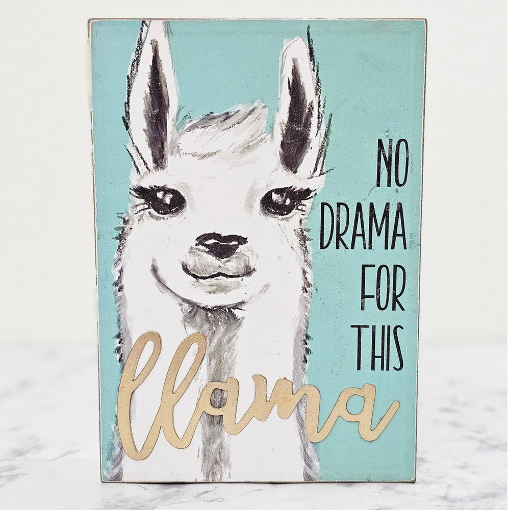 Girls Room Office Wall Art No Drama For This Llama Cute Home Decor Frame 5x7 in